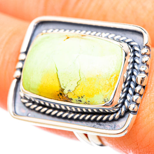 Lemon Chrysoprase Rings handcrafted by Ana Silver Co - RING120967
