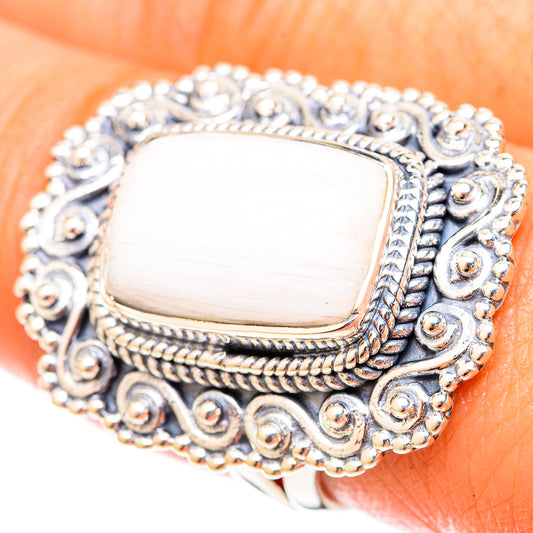 White Scolecite Rings handcrafted by Ana Silver Co - RING120990
