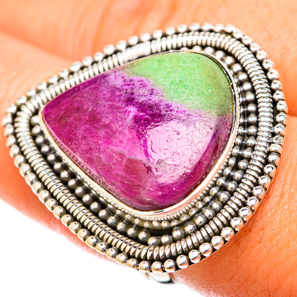 Ruby Zoisite Rings handcrafted by Ana Silver Co - RING120995