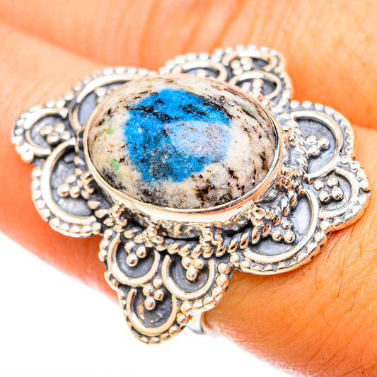 K2 Blue Azurite Rings handcrafted by Ana Silver Co - RING120997