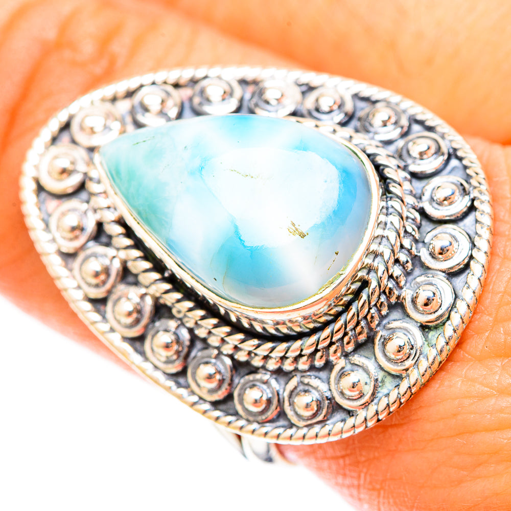 Larimar Rings handcrafted by Ana Silver Co - RING121001