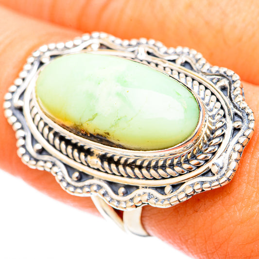 Lemon Chrysoprase Rings handcrafted by Ana Silver Co - RING121011