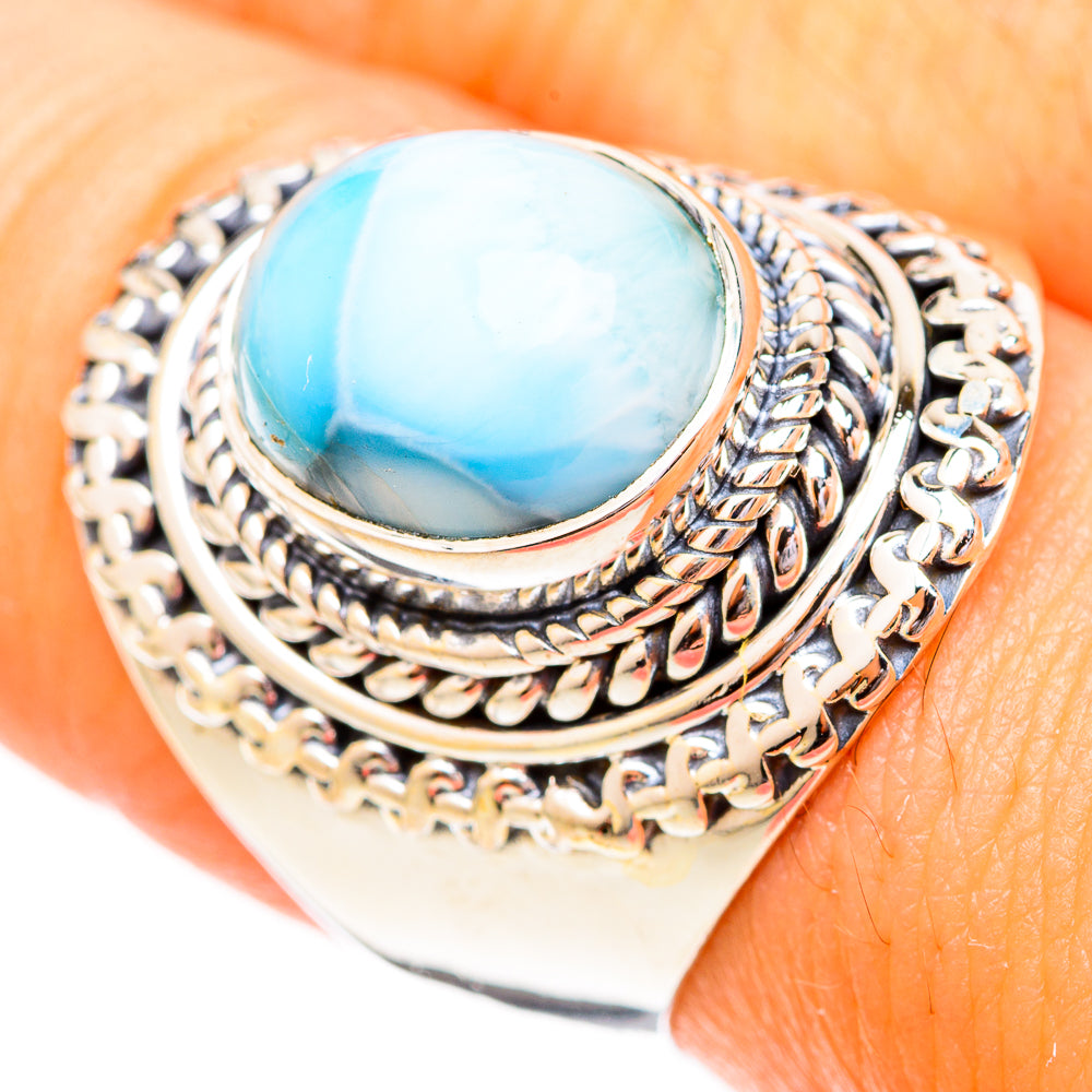 Larimar Rings handcrafted by Ana Silver Co - RING121030