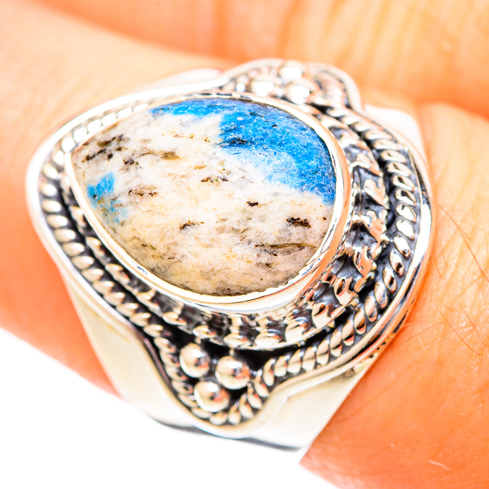 K2 Blue Azurite Rings handcrafted by Ana Silver Co - RING121033