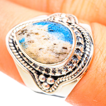 K2 Blue Azurite Rings handcrafted by Ana Silver Co - RING121033