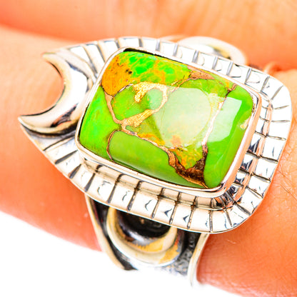 Green Copper Composite Turquoise Rings handcrafted by Ana Silver Co - RING121041