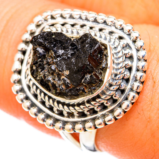 Black Tourmaline Rings handcrafted by Ana Silver Co - RING121053