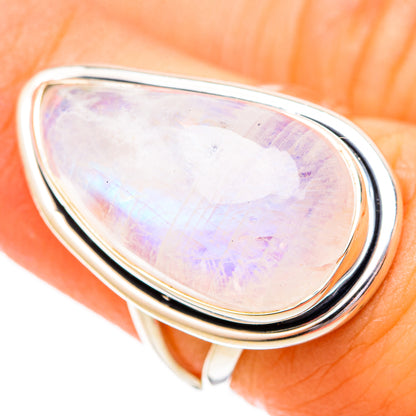 Rainbow Moonstone Rings handcrafted by Ana Silver Co - RING121054