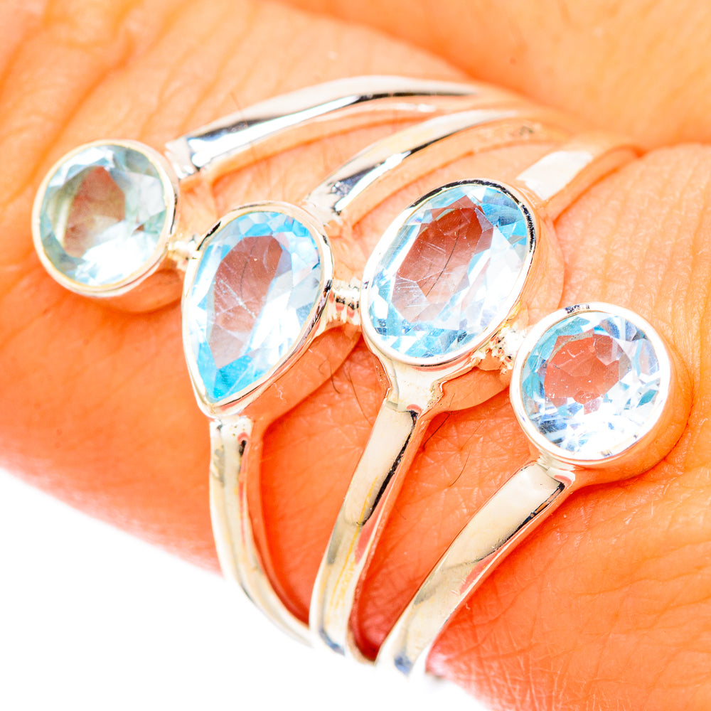 Blue Topaz Rings handcrafted by Ana Silver Co - RING121062