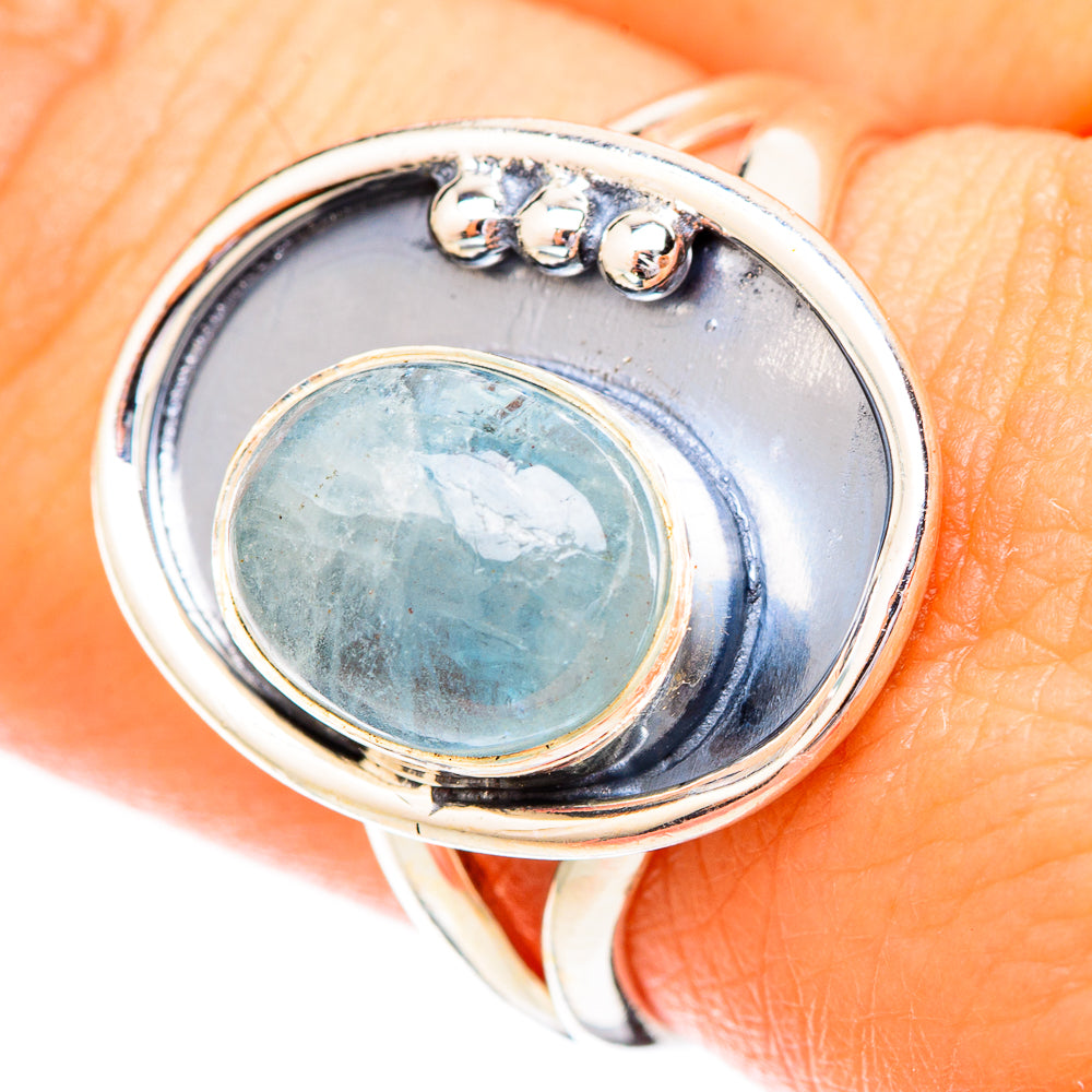 Aquamarine Rings handcrafted by Ana Silver Co - RING121063