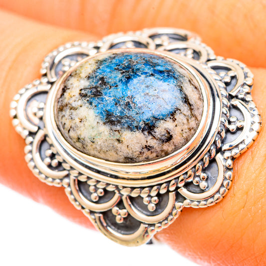 K2 Blue Azurite Rings handcrafted by Ana Silver Co - RING121064