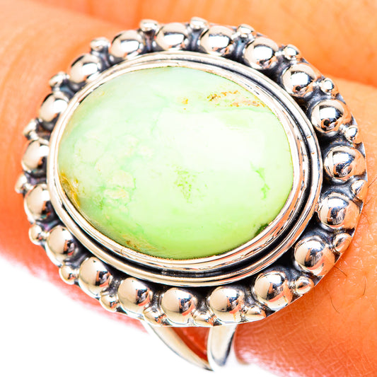 Lemon Chrysoprase Rings handcrafted by Ana Silver Co - RING121070
