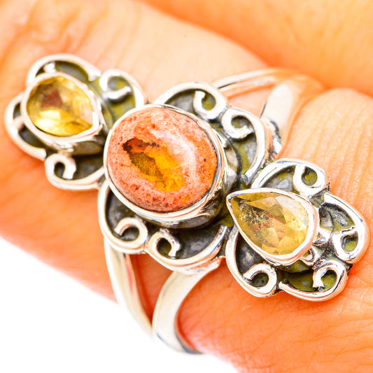 Mexican Fire Opal Rings handcrafted by Ana Silver Co - RING121090