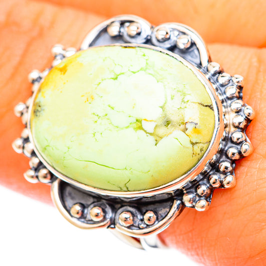 Lemon Chrysoprase Rings handcrafted by Ana Silver Co - RING121099