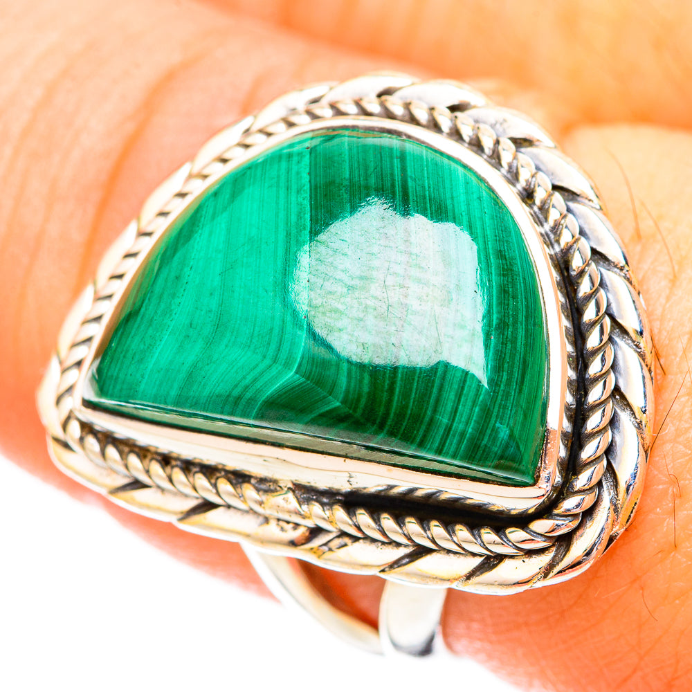 Malachite Rings handcrafted by Ana Silver Co - RING121101