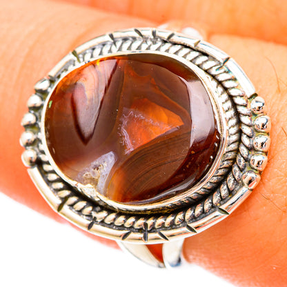 Mexican Fire Agate Rings handcrafted by Ana Silver Co - RING121104