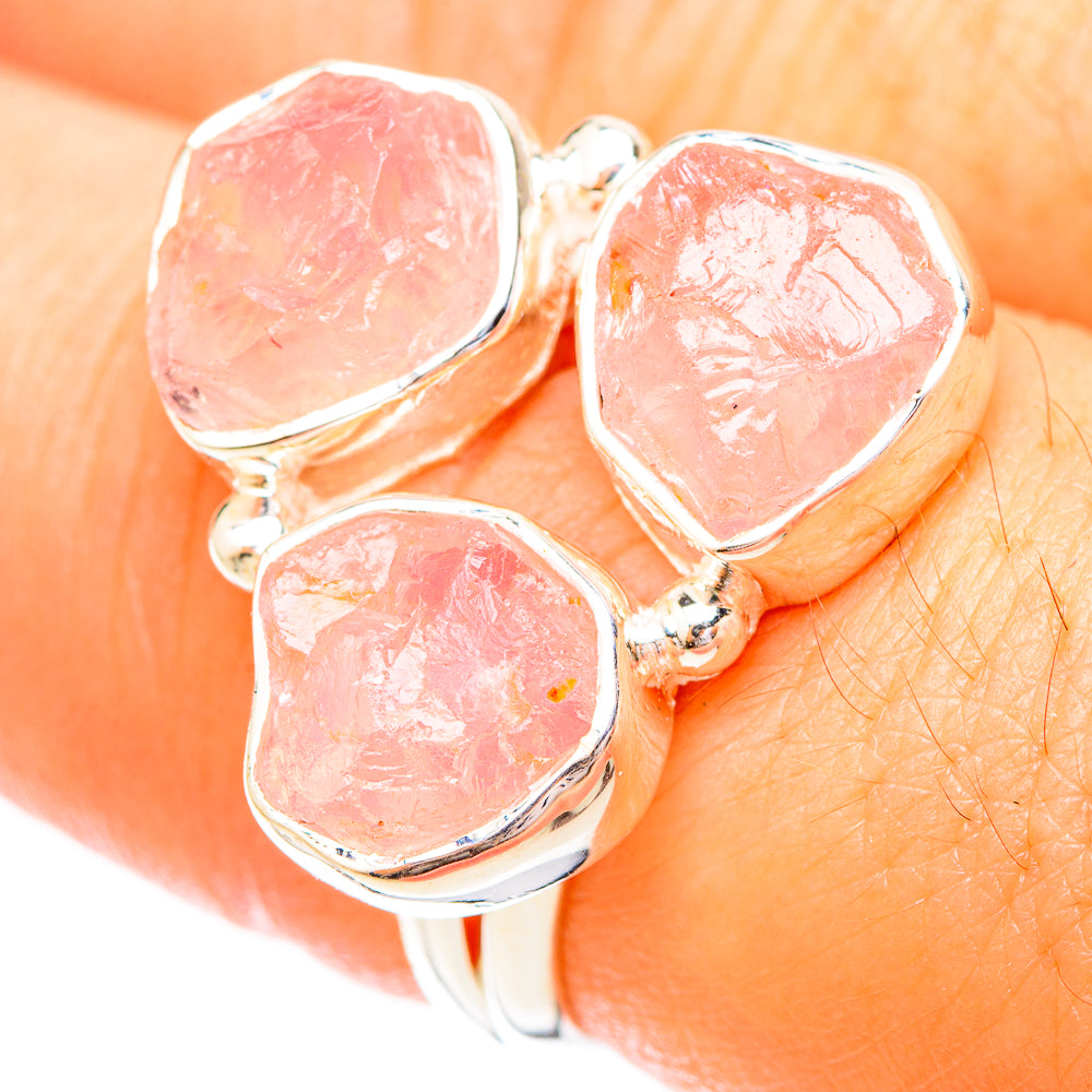 Rose Quartz Rings handcrafted by Ana Silver Co - RING121109