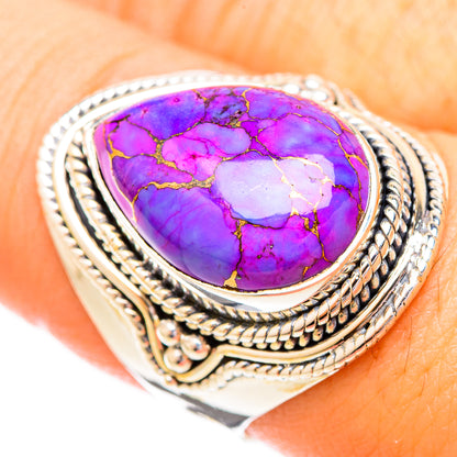 Purple Copper Composite Turquoise Rings handcrafted by Ana Silver Co - RING121112