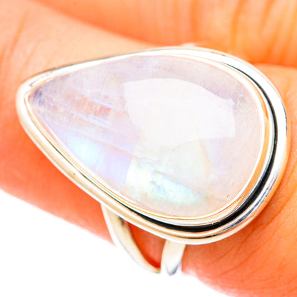 Rainbow Moonstone Rings handcrafted by Ana Silver Co - RING121116