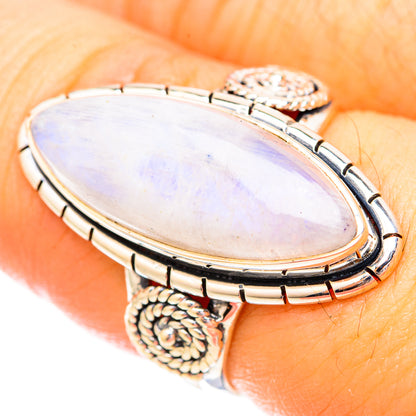 Rianbow Moonstone Rings handcrafted by Ana Silver Co - RING121117