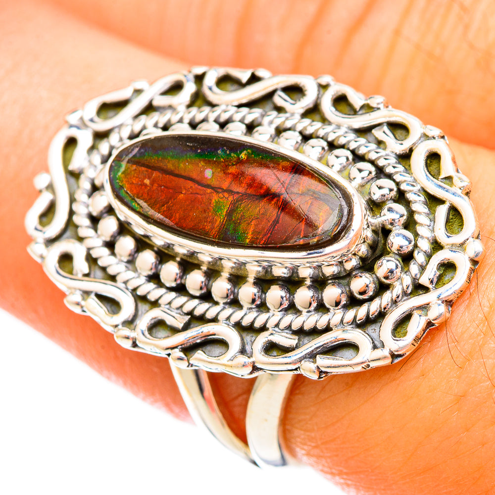 Ammolite Rings handcrafted by Ana Silver Co - RING121121