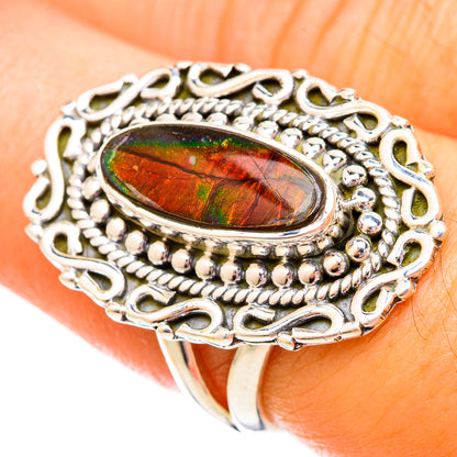 Ammolite Rings handcrafted by Ana Silver Co - RING121121