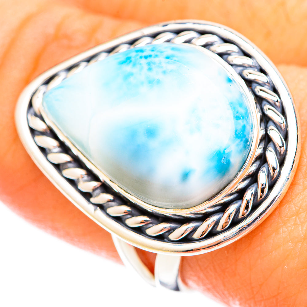 Larimar Rings handcrafted by Ana Silver Co - RING121123