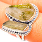 Green Tourmaline In Quartz Rings handcrafted by Ana Silver Co - RING121130