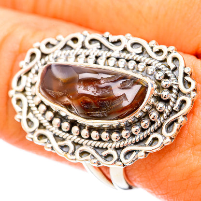 Mexican Fire Agate Rings handcrafted by Ana Silver Co - RING121135