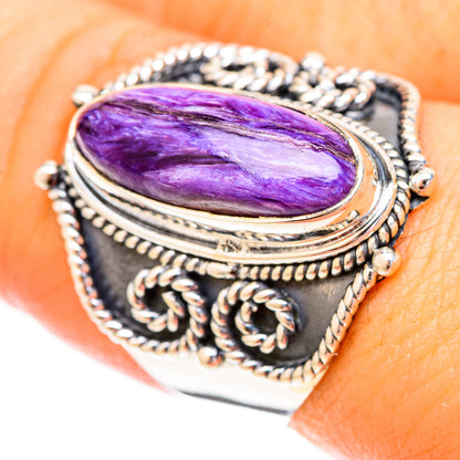 Charoite Rings handcrafted by Ana Silver Co - RING121141