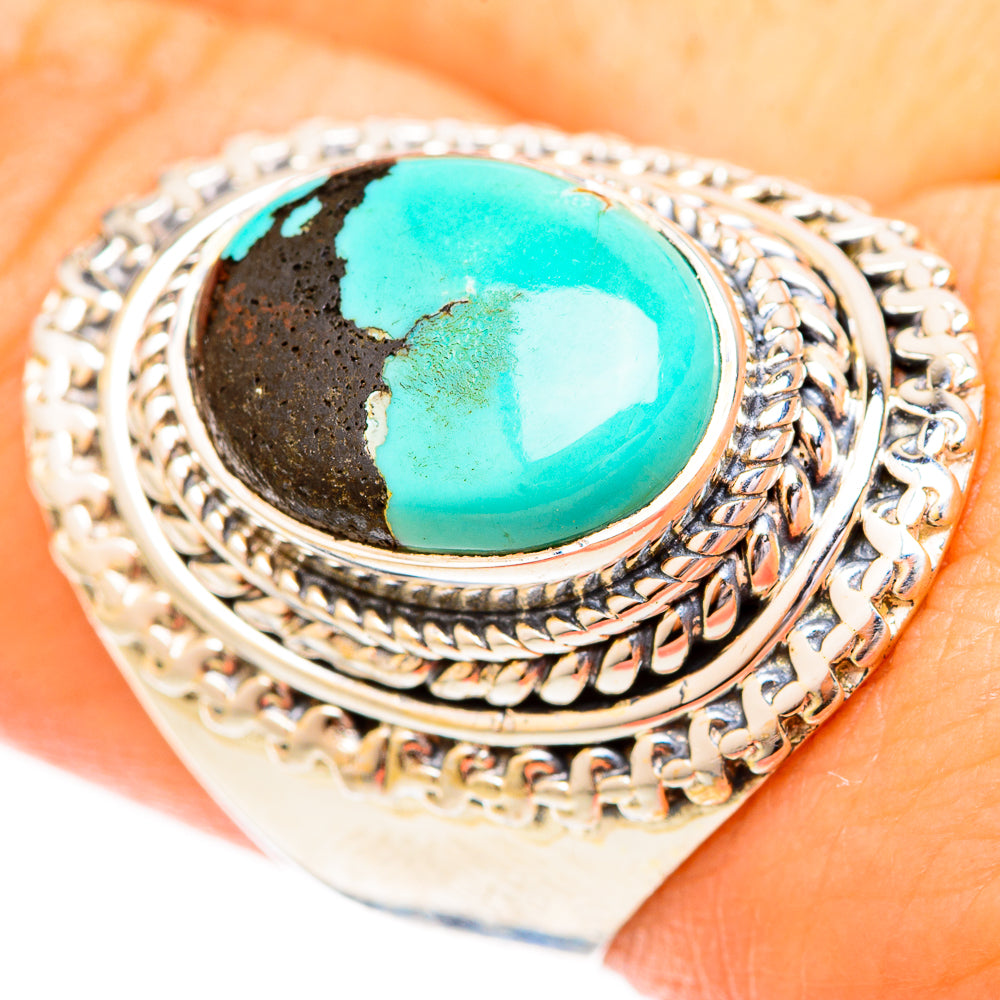 Tibetan Turquoise Rings handcrafted by Ana Silver Co - RING121153