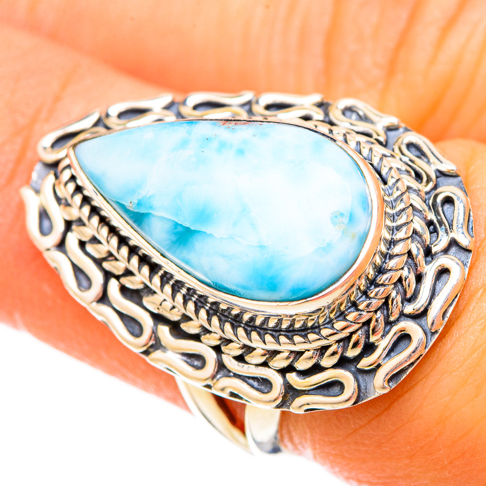 Larimar Rings handcrafted by Ana Silver Co - RING121157