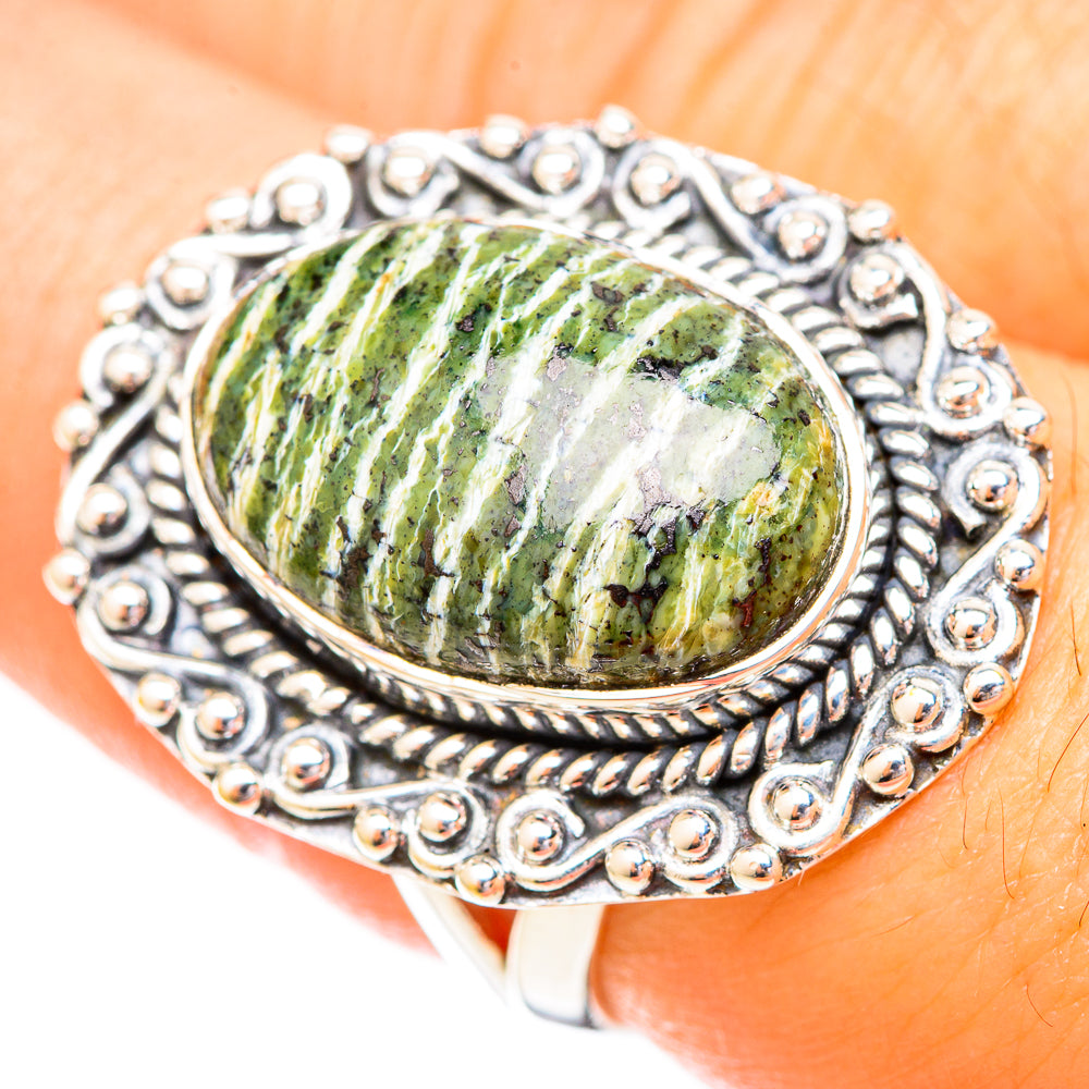 Green Swiss Opal Rings handcrafted by Ana Silver Co - RING121162
