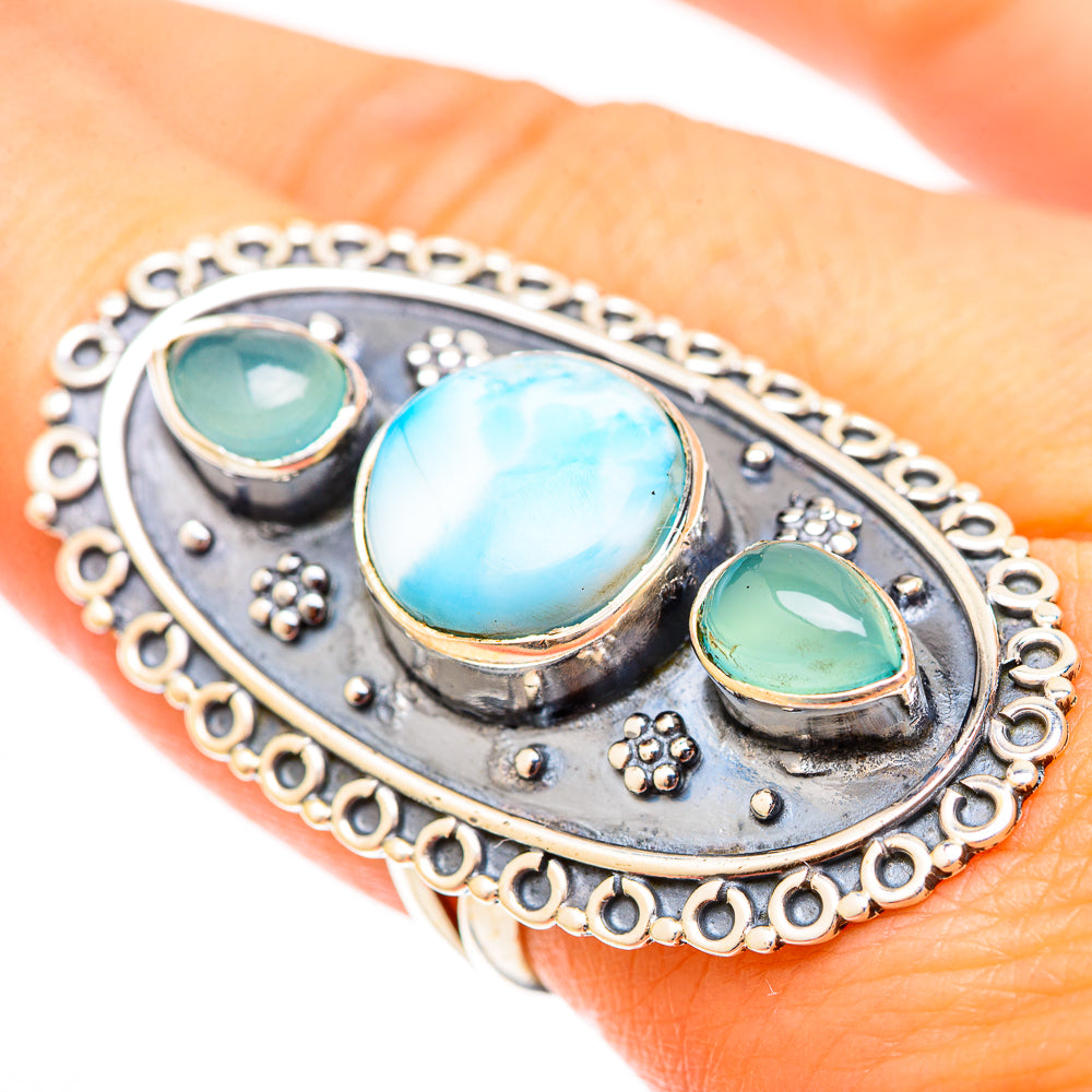 Larimar Rings handcrafted by Ana Silver Co - RING121181