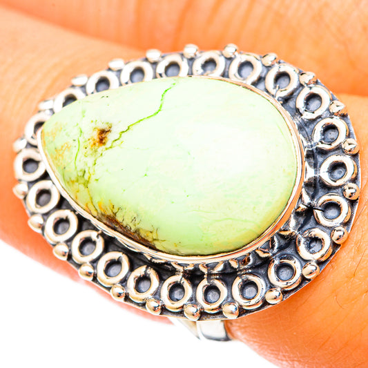 Lemon Chrysoprase Rings handcrafted by Ana Silver Co - RING121187
