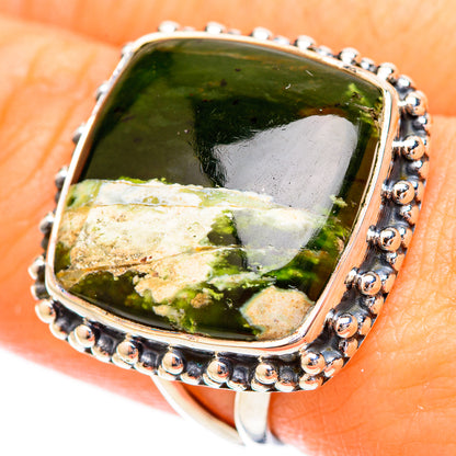 Australian Green Opal Rings handcrafted by Ana Silver Co - RING121188