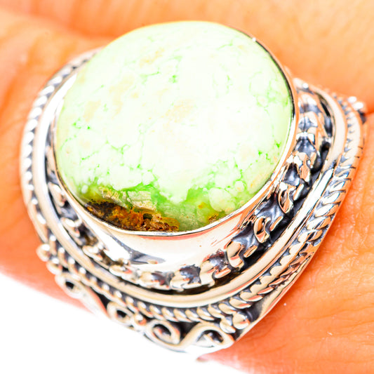 Lemon Chrysoprase Rings handcrafted by Ana Silver Co - RING121190