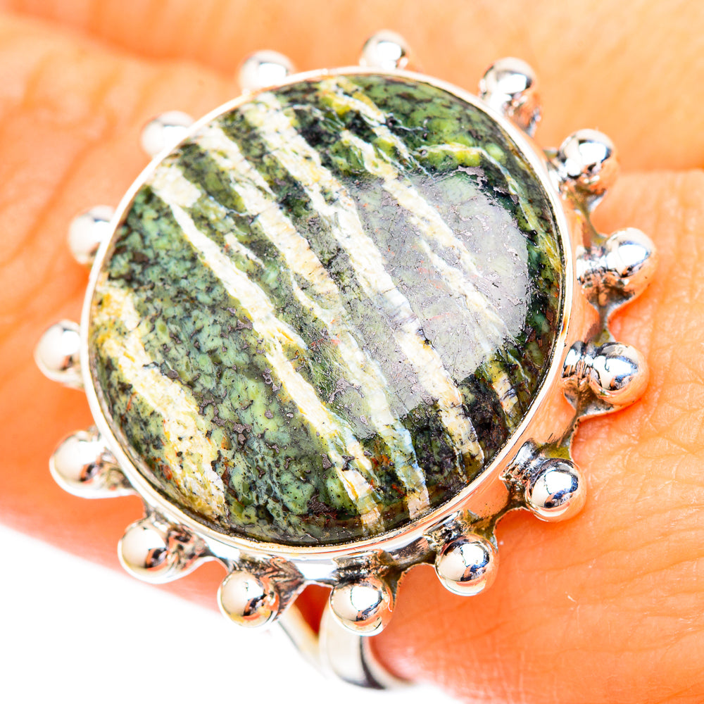 Green Swiss Opal Rings handcrafted by Ana Silver Co - RING121191