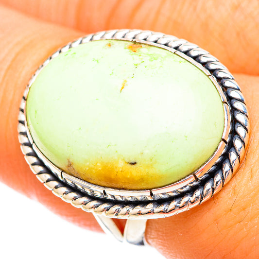 Lemon Chrysoprase Rings handcrafted by Ana Silver Co - RING121194