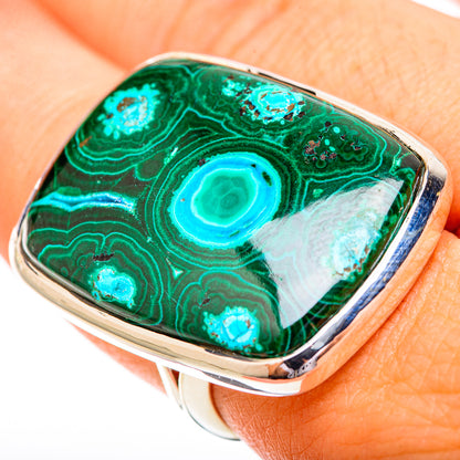 Malachite In Chrysocolla Rings handcrafted by Ana Silver Co - RING121201