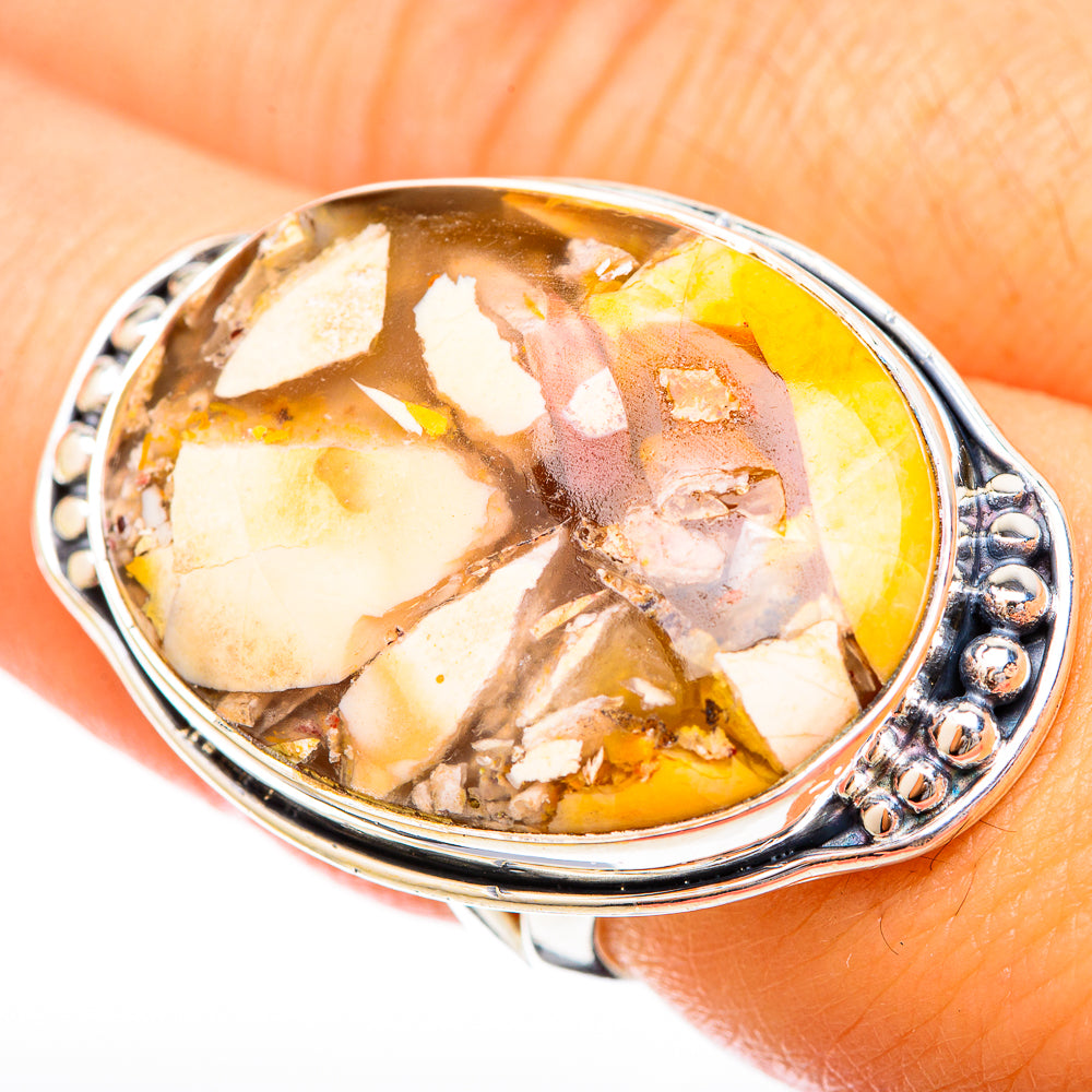Brecciated Mookaite Rings handcrafted by Ana Silver Co - RING121206
