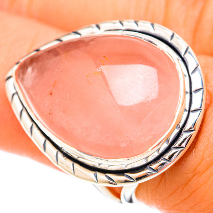Rose Quartz Rings handcrafted by Ana Silver Co - RING121209