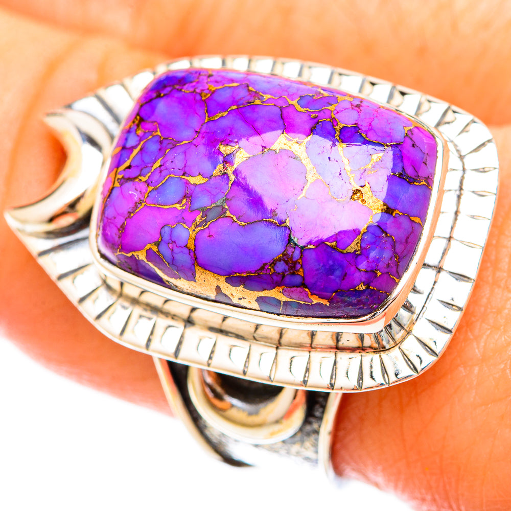 Purple Copper Composite Turquoise Rings handcrafted by Ana Silver Co - RING121213