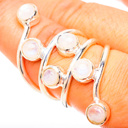 Rainbow Moonstone Rings handcrafted by Ana Silver Co - RING121218