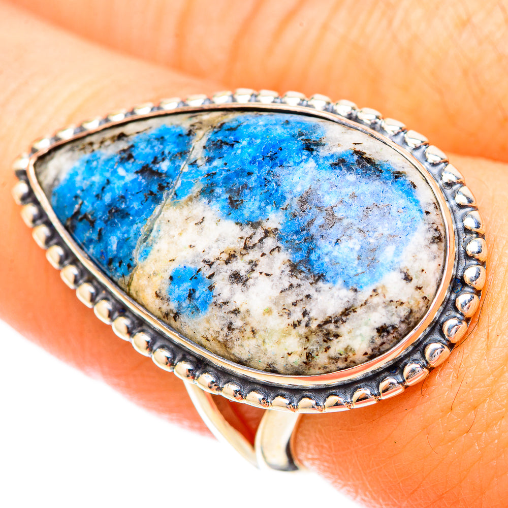 K2 Blue Azurite Rings handcrafted by Ana Silver Co - RING121233