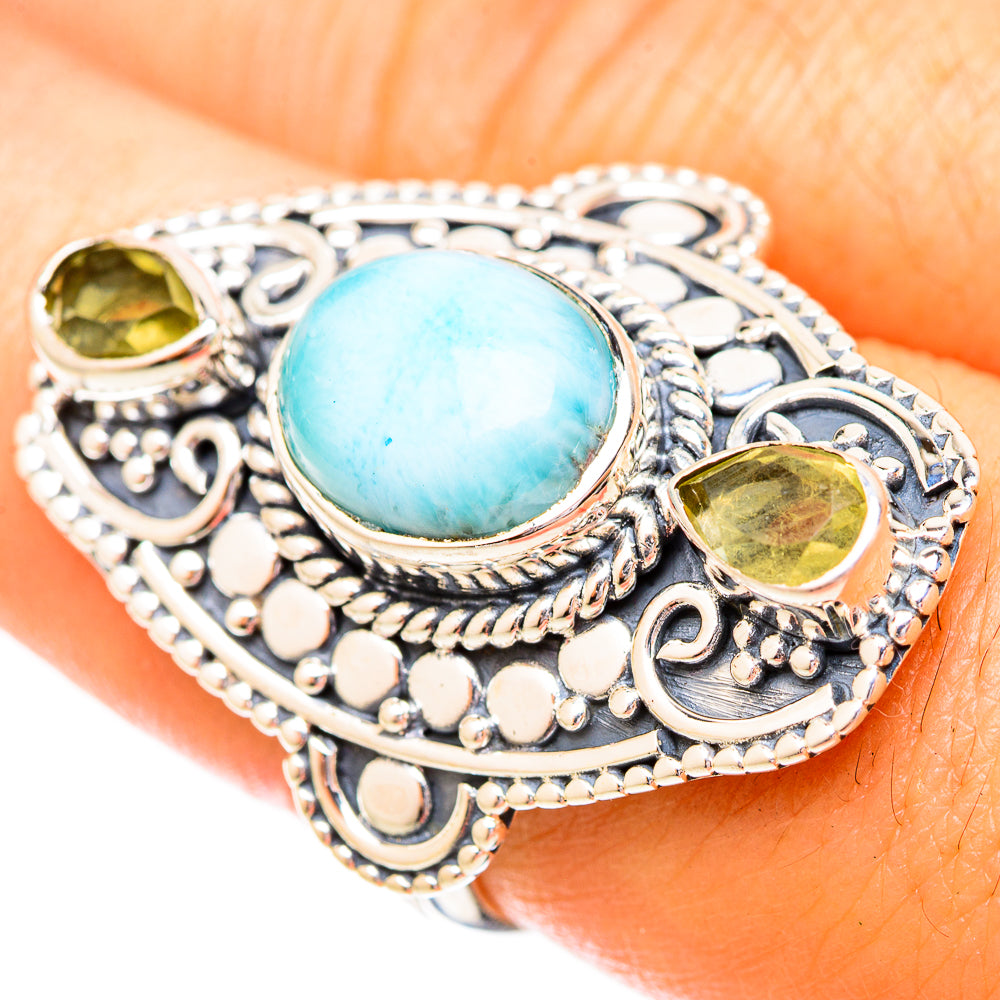 Larimar Rings handcrafted by Ana Silver Co - RING121235