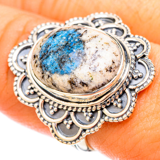 K2 Blue Azurite Rings handcrafted by Ana Silver Co - RING121239