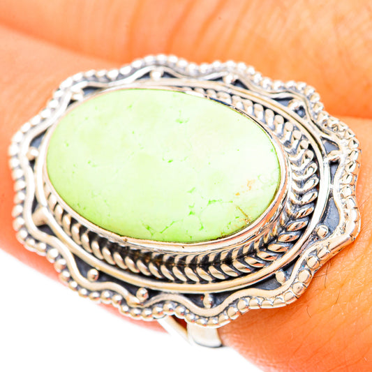 Lemon Chrysoprase Rings handcrafted by Ana Silver Co - RING121241