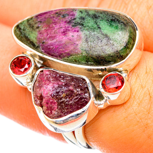 Ruby Zoisite Rings handcrafted by Ana Silver Co - RING121243