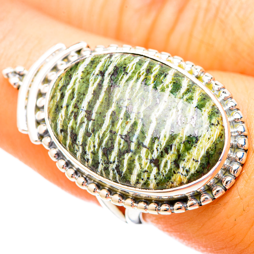 Green Swiss Opal Rings handcrafted by Ana Silver Co - RING121250